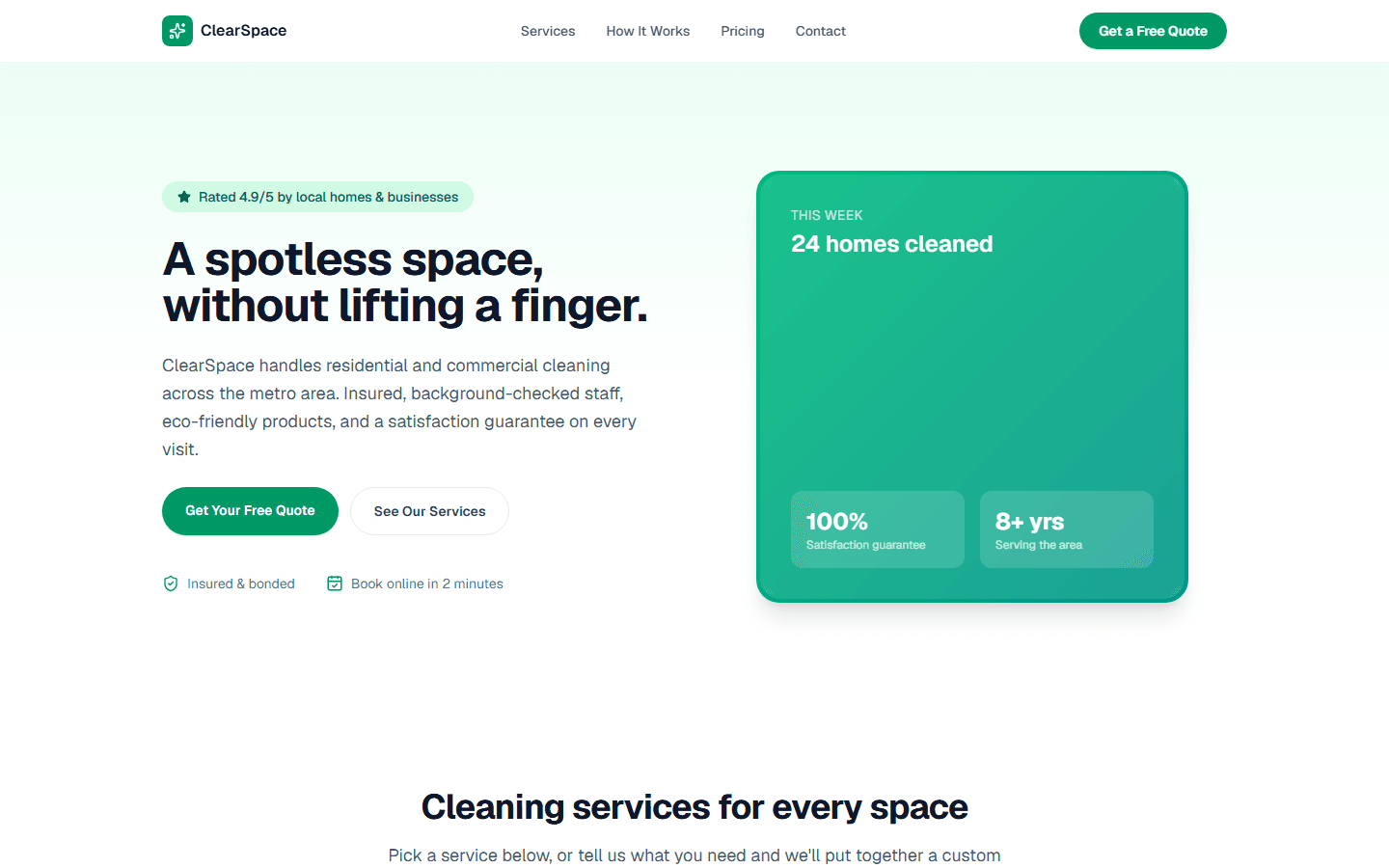 ClearSpace Cleaning screenshot